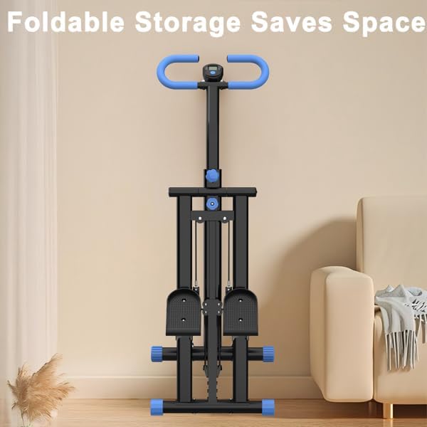 Stair Stepper Mini Stepper, Vertical Climber Machine for Home Full Body Workout, Adjustable Handlebar, Stable Non-Slip Frame, Home Climber, Aerobic Stepper, Fitness Stepper