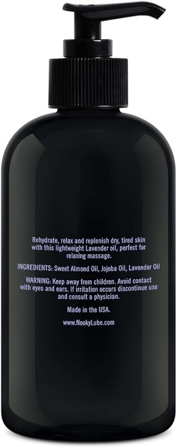 Nooky Massage Oil with Sweet Almond Oil, for Massaging 16 Ounce (Lavender)