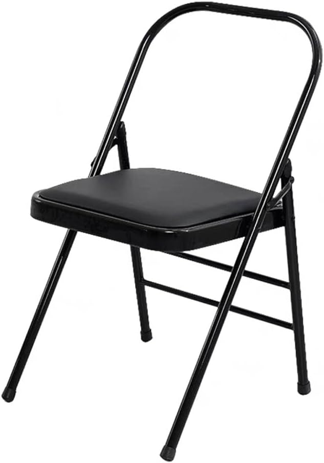 Yoga Auxiliary Chair Iyengar Yoga Chair,Backless Yoga Chair Prop,Pilates Chair,Foldable and Portable Folding Stools for Yoga,Black