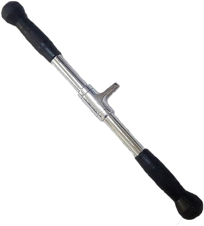 qibylift Barbell Multi-Exerciser Cable Attachment For Cable Machines, Lat Pull Down Bar Cable Machine Attachments, Tricep Press Down Bar, Revolving Straight Curl Pulldown Bar with Rotating & Rubber Handle Grips