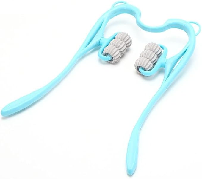 LuxFit Manual Neck Massager Tool Roller for Pain Reilef, Shoulder and Cervical Neck Massager Shiatsu Deep Tissue Trigger Point Manual Self Muscle Cervical Spine Massage