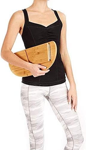 Meditation Bench with Carry Bag, Bamboo Finish, Low Seat, Alternative to Kneeling Meditation Cushion for Yoga, Prayer and Meditation
