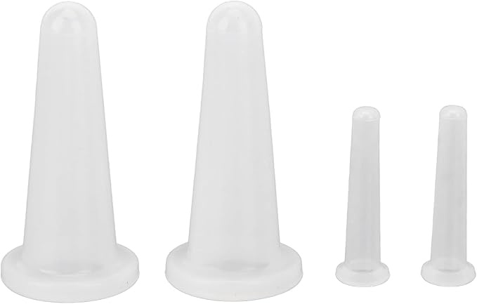 4 Pcs Face Cupping Set, Facial Cupping Set for Face and Eye Massage, Silicone Massage Vacuum Anti Aging Beauty Tool Facial Eye Care (2 Small + 2 Large) (Clear)