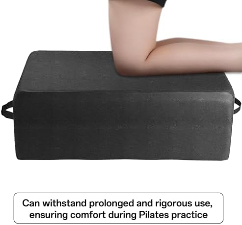 Premium Pilates Sitting Box - 24"x16"x9.5" Reformer Accessory, Durable PU & Wood, Portable Handle, Ideal for Home Gym, Studio Workouts, Enhance Pilates Practice