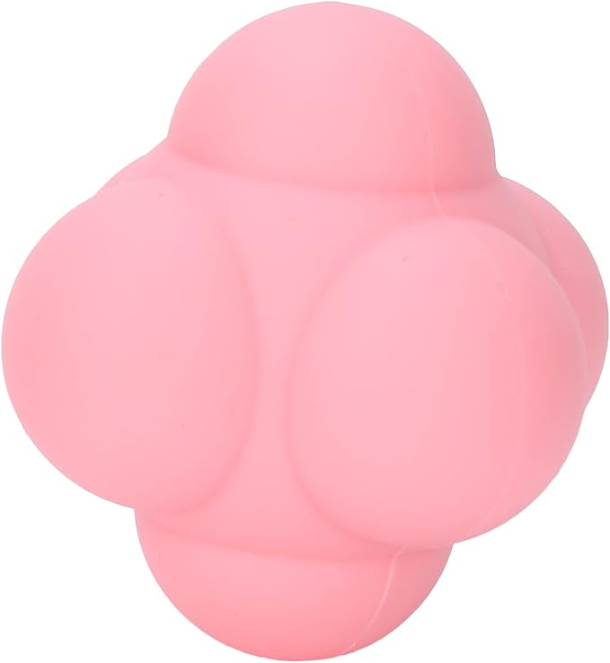 Silicone Bounce Reaction Ball HighDensity Portable HandEye Coordination Speed Reflex Training Ball for Athletes Kids Adults Sports Enthusiasts 7cm (Strawberry Color)