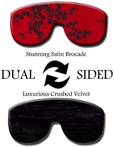 Handmade Weighted Sleep Eye Mask Yoga Pillow - Flax Seed Fill - Lavender Scented - Red Moon Bloom - TEMFL-RB