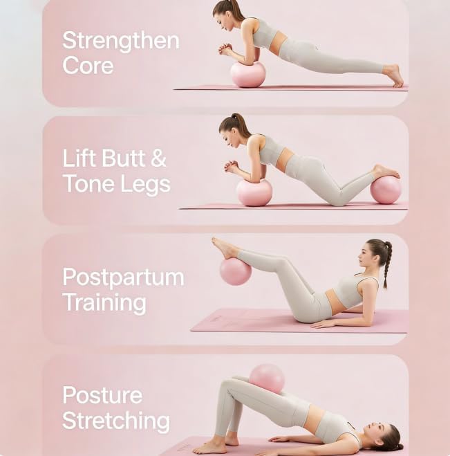 Home Pilates Kit - 12-Segment Resistance Bands + Small Pilates Ball + Random Color Air Pump | Multi-Functional Exercise Bands Resistance an Excellent Yoga Pilates Equipment