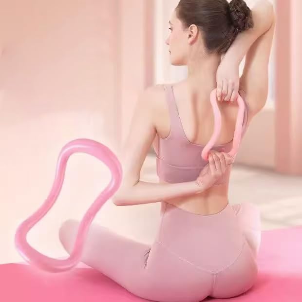Pilates Ring Set 15PCS Pilates Equipment Set with Adjustable Ankle Wrist Weights,Yoga Ball,Figure 8 Resistance Band,Tape Measure,Pilates Bands & Accessories,Pilates Ring and Ball Set (Pink)