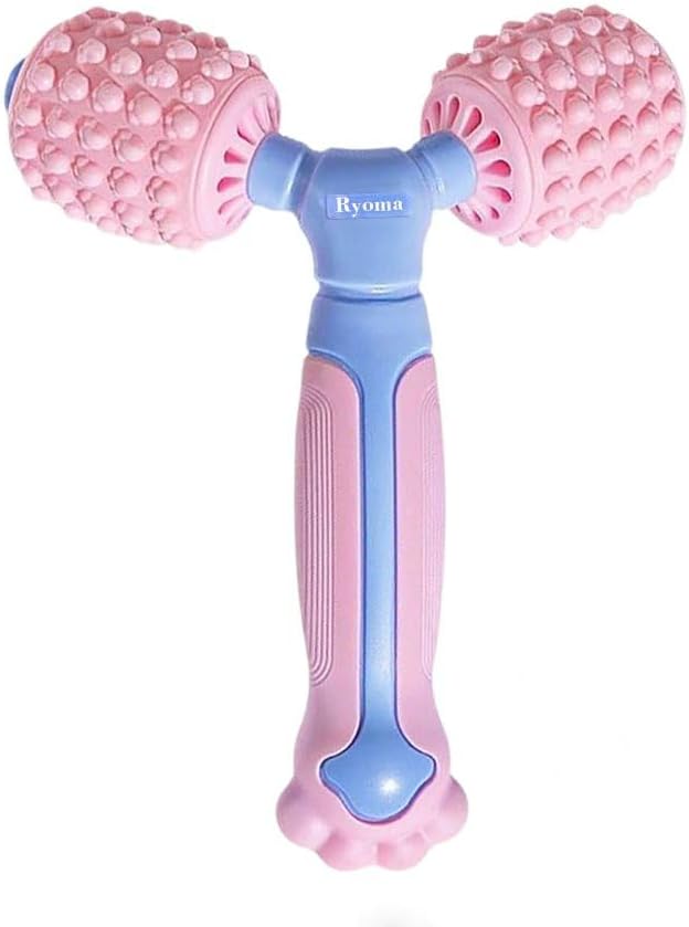 Ryoma Cat Paw Dual-Roller Massager, Protable Hand Held Massage Roller,Muscle Kneading Sensation, Silicone Softness Comfortable Massage Tool,Suitable for Gifting and Personal use