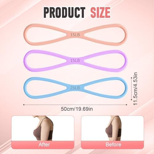2026 New Figure 8 Resistance Bands with Handles | 3-Level Strength Training Bands for Women & Men | Ideal for Arm, Back, Shoulder Workouts, Yoga & Pilates