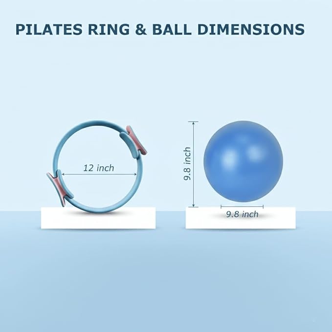 Pilates Ring Kit for Women, Pilates Equipment, Resistance Bands, Home Magic Circle Workout with Pilates Ball and Ring Set, Pilates Essentials Starter Set for Beginners Toning Shape Full Body