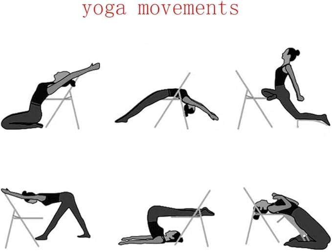 Yoga Chair,Backless Yoga Chair Prop,Pilates Chair,Strength Training Inversion Equipment,Yoga Chair Iyengar,Foldable and Portable Folding Stools for Yoga,Black Triple Beam