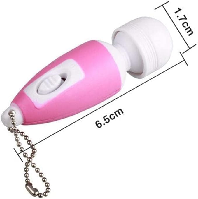 Mini Portable Small Keychain Vibrating Massage Body Tool Heads Massager Pocket Toy for Women Neck Shoulder Face Back Muscles Pink and Black Color