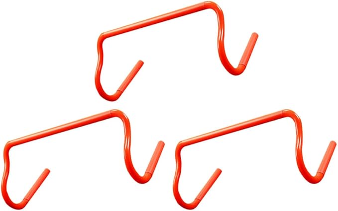 Didiseaon 3pcs Detachable Speed Hurdles Set for Agility and Balance Training, Orange Lightweight Plastic Track and Field Equipment for Soccer Basketball Football