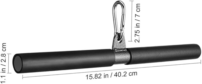 Muscle Training Tool and Fitness Machine Attachment Set with 2.5m High-Strength Rope and Short Pull Bar, Portable Strength Training Accessories for Home Gym Cable Machine Workouts