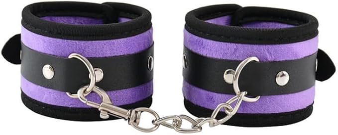 Purple Fashion 7-Piece Crystal Velvet Pilates Cosplay Yoga Set, Adjustable Wrist with Eye Mask Fun Sports Accessories, Couple Gift