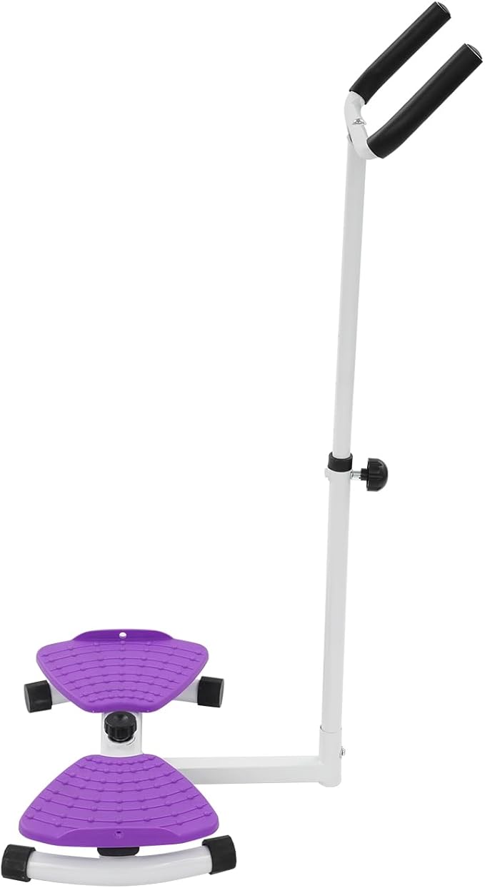 Waist Twister Board, Home-Gym Core Trainer with Handrail & Pull Cords, Noiseless 360° Ab-Twister Platform for Belly-Fat Burn, Strength & Balance Workouts, 330 Lbs Capacity