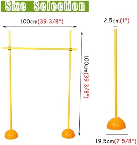 Agility Hurdles Soccer Training Agility Poles, Multi-Function Athletic Speed Hurdles for Athlete/Coach, Portable Sports Team Agility Obstacles Pole, Easy to Install(1
