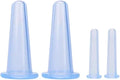 4 Pieces Blue Silicone Facial Cupping Therapy Set,Anti Cellulite Vacuum Cupping Cups for Face and Eye Cupping Massage，Massage Tools(2 Small + 2 Large)