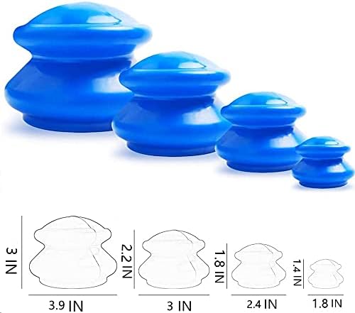4 Size Cupping Therapy Sets Silicone - Cupping Therapy Professional Studio and Home Use Cupping Set, Stronger Suction Best for Myofascial Massage, Muscle, Nerve, Joint Pain