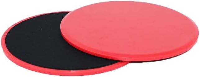 Exercise Core Sliders, 2 Pcs Dual Sided Gliding Discs Use on Carpet or Hardwood Floor, Fitness Slides for Gym, Home, Outdoor Training Abdominal Workout, Red