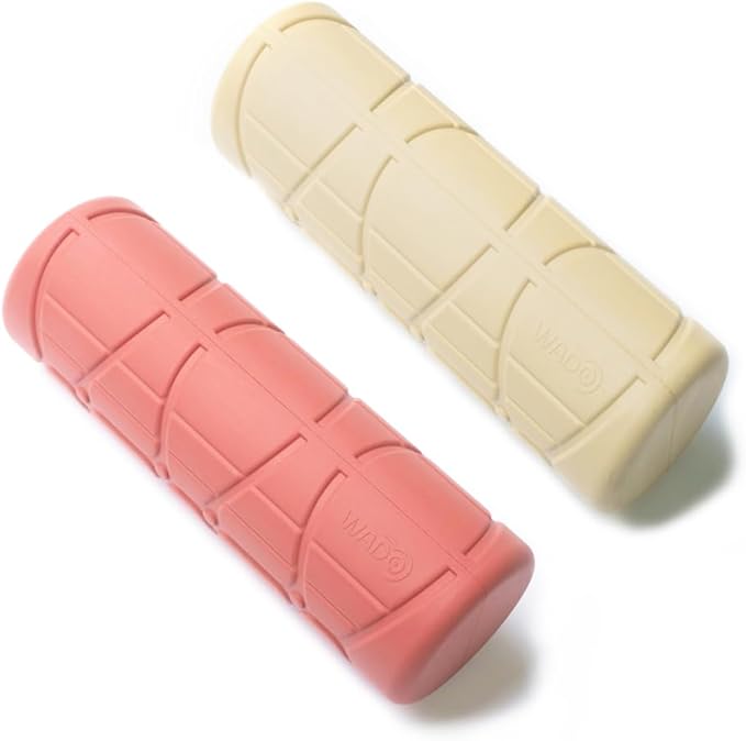 WADO Mini Round Foam Roller for Exercise and Recovery 12" x 4"- Ergonomic Pattern Angle Roller, Body Stretching, Solid PU, 3-Different Density Options (Soft (Cosmic Latte, 680g))