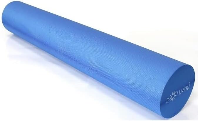 Sol Living High-Density Foam Roller - for Muscular Relaxation, Workouts & Physical Therapy - Stretch, Massage and Relieve Tension in Muscles - Firm & Durable - Blue, 36" x 6"