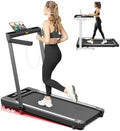 SubSun Foldable Treadmill for Home, Portable Walking Pad with Handle, Manuall/Auto/No Incline, 2.5HP Treadmill with 265 Lbs, Black/White
