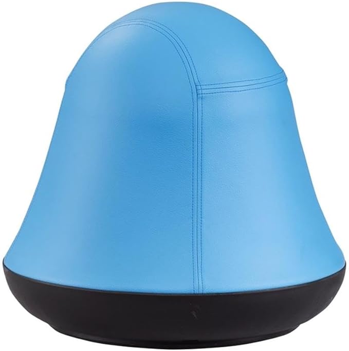 Pemberly Row Vinyl Upholstered Swivel Ball Chair, Blue Finish, 17x17x16.75 in, Anti-Burst Exercise Ball, Rubber Base, 250 Lbs Weight Capacity, Active Seating for Kids, Home, School, or Waiting Rooms