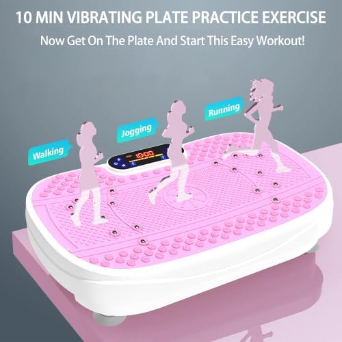 New Vibration Plate Exercise Machine -130 Level Full Body Workout Vibrating Plate for Lymphatic Drainage Weight Loss, 450 Lbs Capacity,Shake Fitness Platform with Resistance Bands Bluetooth