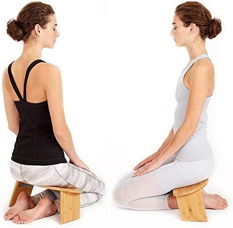 Meditation Bench with Carry Bag, Bamboo Finish, Low Seat, Alternative to Kneeling Meditation Cushion for Yoga, Prayer and Meditation