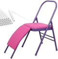 Yoga Training Chair w/Lumbar Support,Foldable Design for Balance Handstand and Core Strength Workouts (Purple PU)