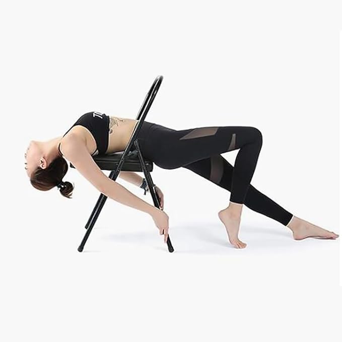 Pilates Yoga Chair,Iyengar Yoga Chair,Yoga Inversion Chair Yoga Assist Chair,Reinforced Yoga Chair,Backless Chair Yoga Chair （Black）,Black
