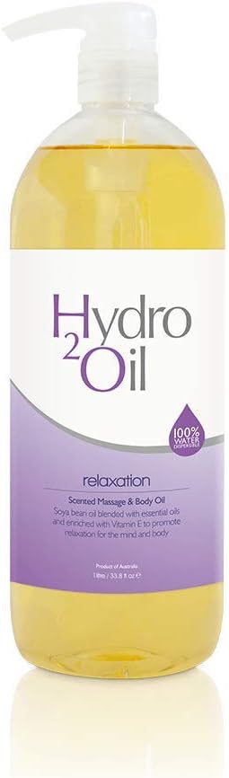 Hydro 2 Oil Relaxation Massage Oil 33.8 fl oz - Water Dispersible Formula with a Strong Lavender Scent for The Ultimate Relaxing Massage