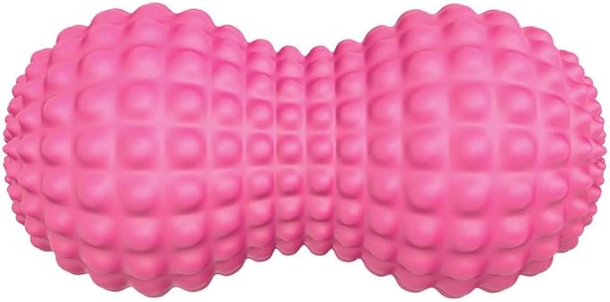 SELEWARE Peanut Massage Ball, Peanut Double Lacrosse Massage Roller Ball for Back Neck Shoulder Spine Legs Hips, Deep Tissue Peanut Roller Ball Trigger Point Muscle Massage Ball, Pink