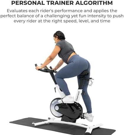Freebeat Boom Basic Smart Indoor Cycling Bike, Swiss Design Space-Saving Exercise Bike for Home, Auto Resistance, Bluetooth, Gamified Rides with Expert Instructors
