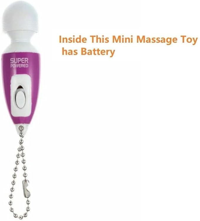 Mini Portable Small Keychain Massage Body Tool Heads Massager Pocket Toy for Neck Shoulder Face Back Muscles (Pink Purple)