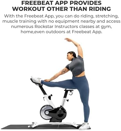 Freebeat Boom Basic Smart Indoor Cycling Bike, Swiss Design Space-Saving Exercise Bike for Home, Auto Resistance, Bluetooth, Gamified Rides with Expert Instructors