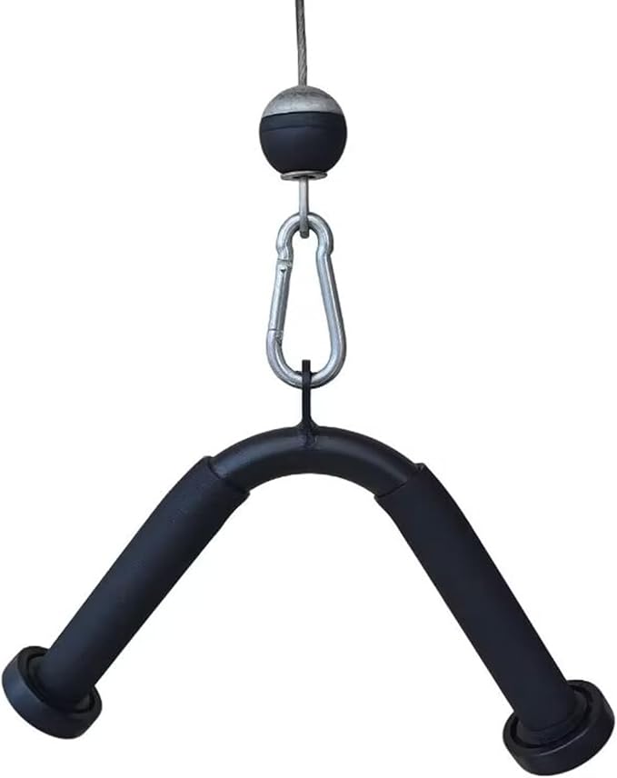 Carbon Steel Pulldown V Rod Tricep Grip for Upper Body Workouts with Cushioned Handle Home Gym Strength Training Equipment Tricep Pushdown Attachments for Lats