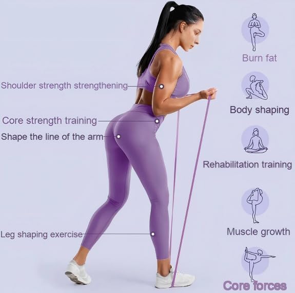 Resistance Bands Set, 4 Loop Bands with Multiple Resistance Levels 5-80 Lbs, Latex Exercise Bands for Strength Training, Pull Up Assistance, Yoga, Pilates, Rehabilitation, Unisex Adult