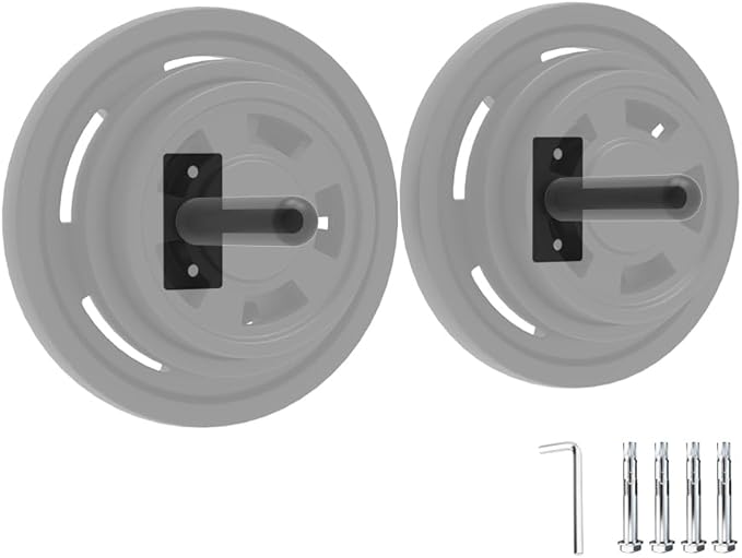 Wall Mounted Weight Plate Holder,Weight Plate Rack for for All Size Bumper Plates, Max Weight Capacity 300 Lb, Home Gym Organizer