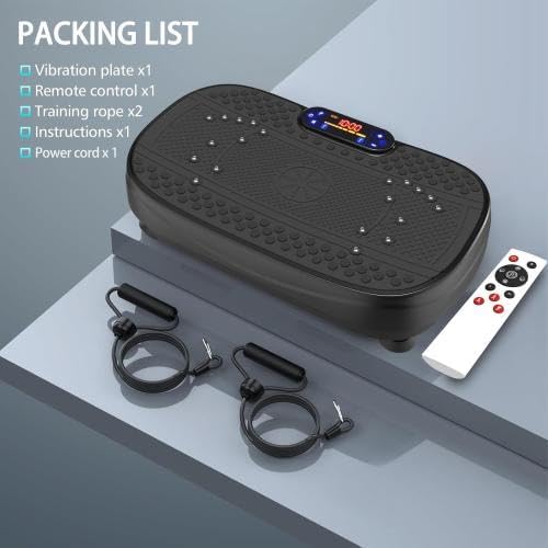 New Vibration Plate Exercise Machine -130 Level Full Body Workout Vibrating Plate for Lymphatic Drainage Weight Loss, 450 Lbs Capacity,Shake Fitness Platform with Resistance Bands Bluetooth