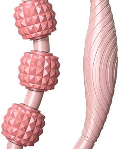 HEEPDD 9 Wheels Muscle Roller, Leg Massager Muscle Relaxation Stretching Roller Foam Roller Deep Tissue Massager for Thigh Arms Leg Waist (Pink)