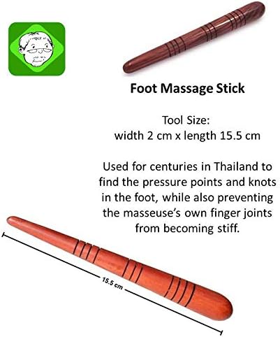 Lungcha Thai Traditional Wooden for Foot Massage Stick Tool Reflexology (Set 10 Foot Massage)