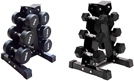 POWERT Dumbbell Rack Heavy Duty Steel Stand Weight Holder Rack for Dumbbells| 3-Tier (300lb Capacity) /5-Tier (600lb Capacity)