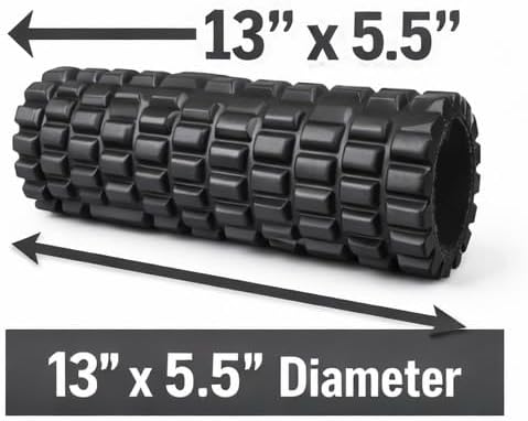 High-Density Foam Roller for Fitness, Stretching, and Mobility Exercises (Black)