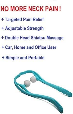 M1212 Shiatsu Neck Massager for Neck and Shoulder with Deep Tissue Trigger Point Manual Self Muscle Massage for Muscle Pain Relief (Simulates Massage Therapist Hands)