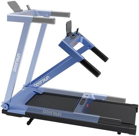 DeerRun Foldable Treadmill for Home with 6% Manual Incline & Handlebar, Compact Folding Walking Pad Treadmill for Walking, Jogging & Running, 0.6-7.5 MPH, 300 lb Capacity, App & Remote Control