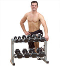 Body-Solid (PDR282X) 2-Tier Dumbbell Rack - Heavy-Duty 30inch Wide Weight Stand, Home Gym Storage Solution Holds 1 pair each of 5-30 lb. Dumbbells