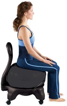Gaiam 610-6002RTL Balance Ball Chair - Classic Yoga Ball Chair with 52cm Stability Ball, Pump & Exercise Guide for Home or Office, Black